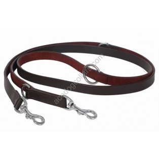 80" (200 cm) Bridle Leather POLICE STYLE DOG TRAINING LEAD ADJUSTABLE with Chrome fittings. (Brown)